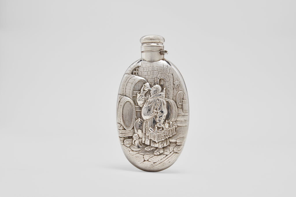 Drunken Monk Sterling Drinking Flask