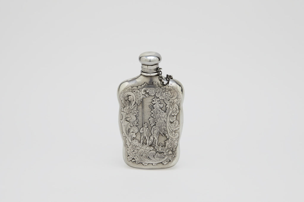 Sterling Silver Fly Fishing Hip Flask