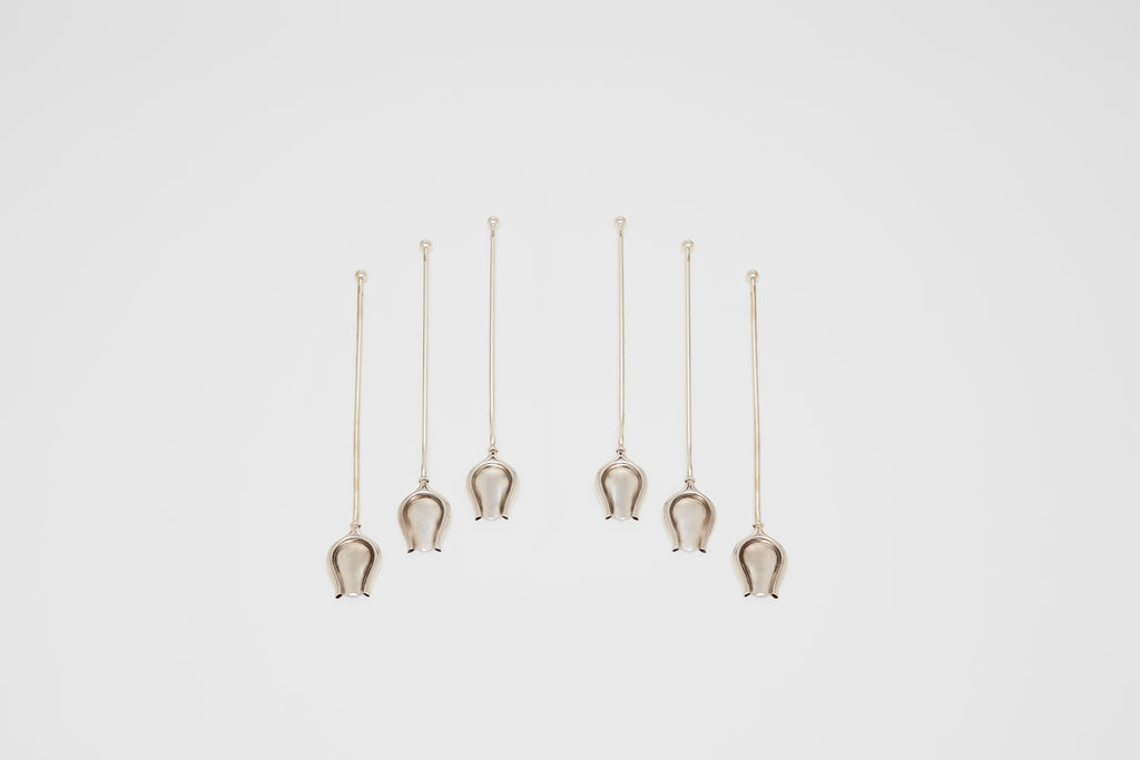 Set of Silver Cocktail Spoons & Straws