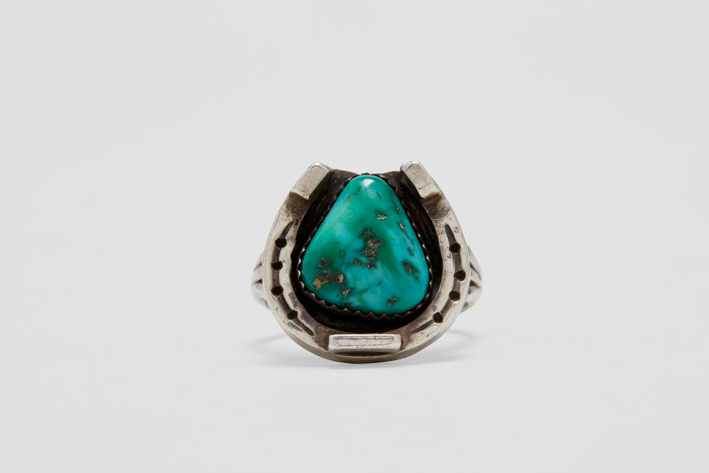 Organic Turquoise Horseshoe Ring