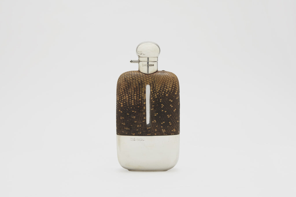 Snake Skin Sterling Silver Flask