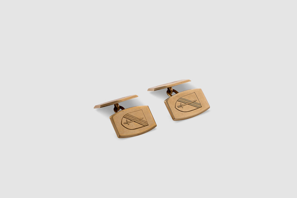 English Engraved Crest Cufflinks