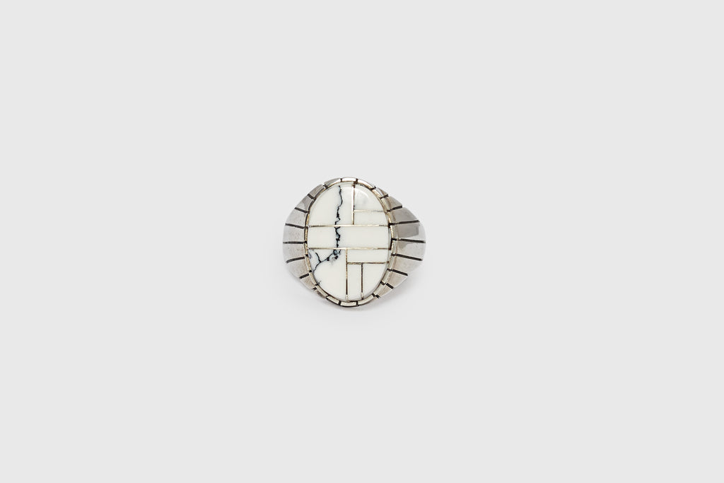 White Buffalo Turquoise Ring