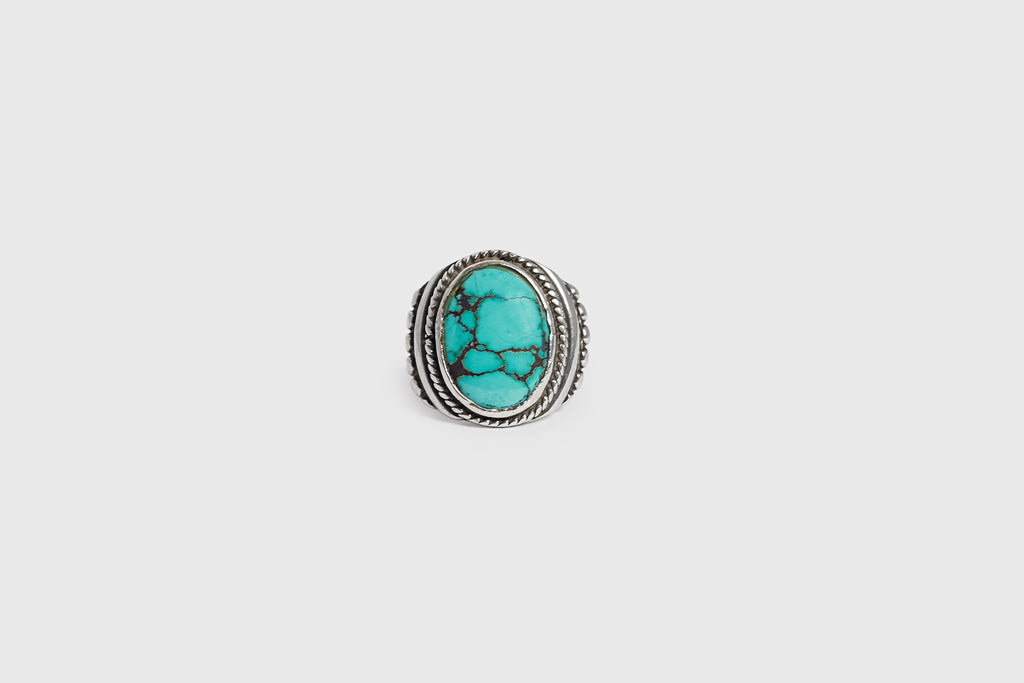 Signed Turquoise Navajo Ring