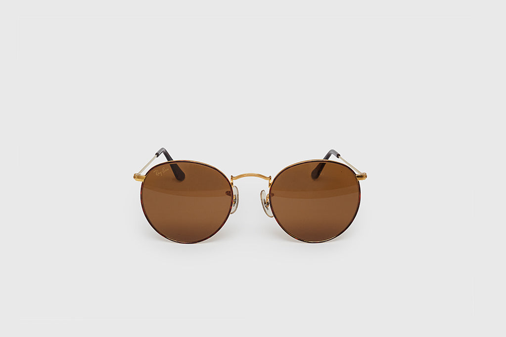 Ray Ban Round Metal & Tortoise Sunglasses