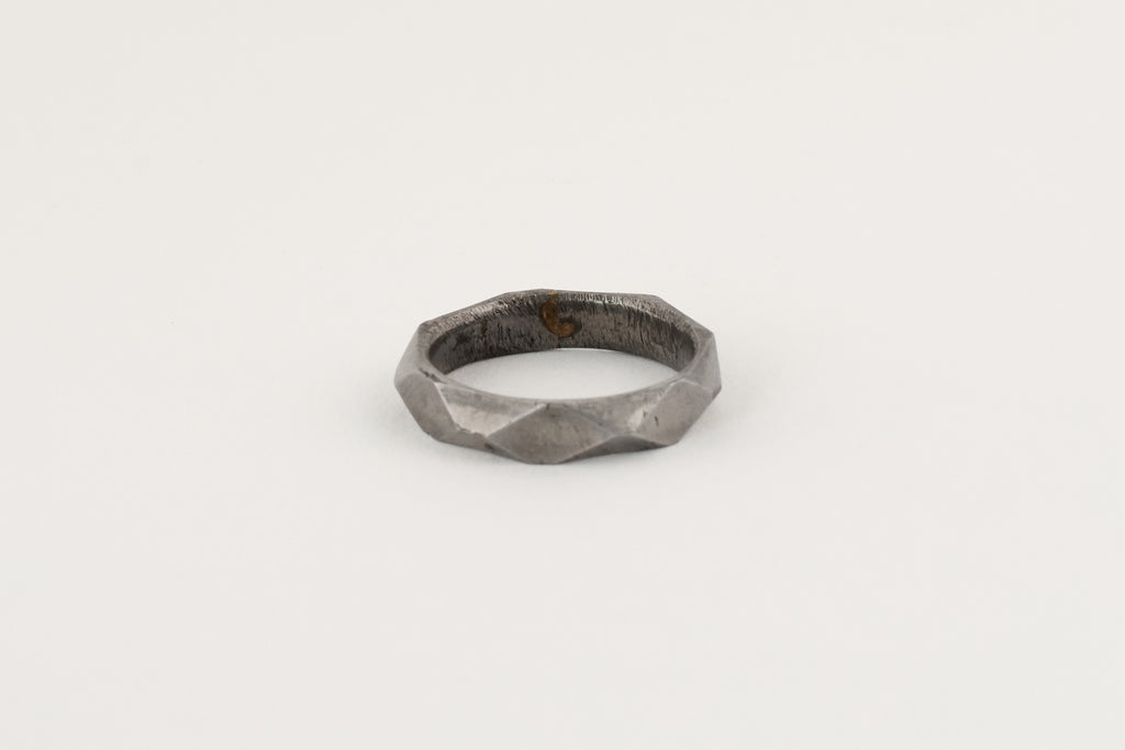 Iron and Gold Faceted Ring