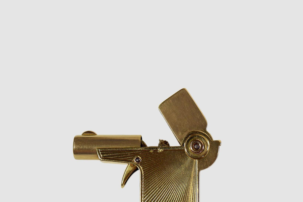 Cartier 18 Carat Gold Gun Pocket Lighter Foundwell