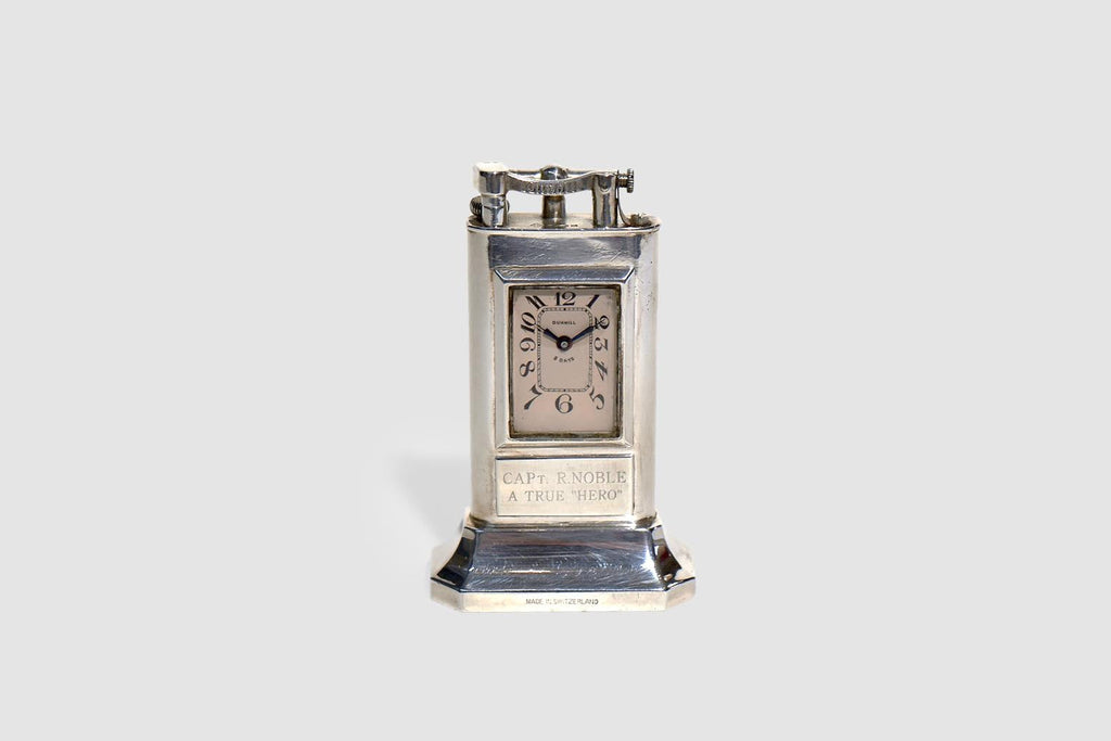 Dunhill Sterling 'Club' Clock on Base